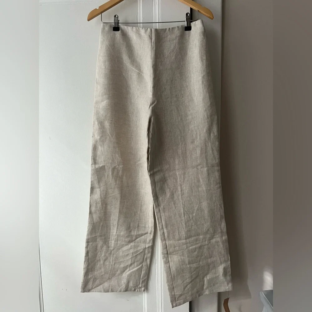 Reformation Scarlett Linen Two Piece Set in Oatmeal